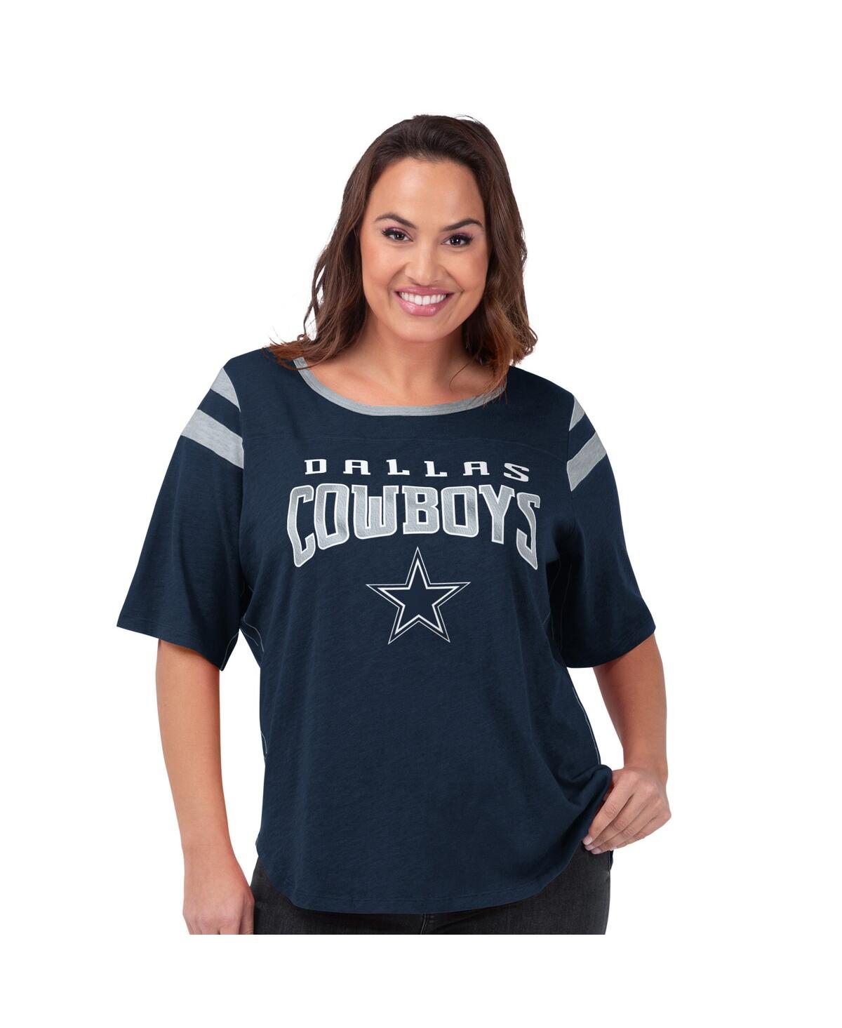 G-iii 4her By Carl Banks Women's Navy Dallas Cowboys Plus Size Linebacker T-shirt In Blue