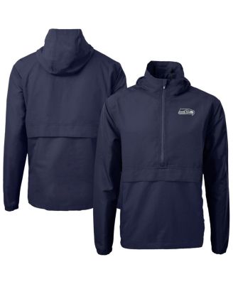Cutter & Buck - Men's Navy Seattle Seahawks Charter Anorak Half-Zip Jacket