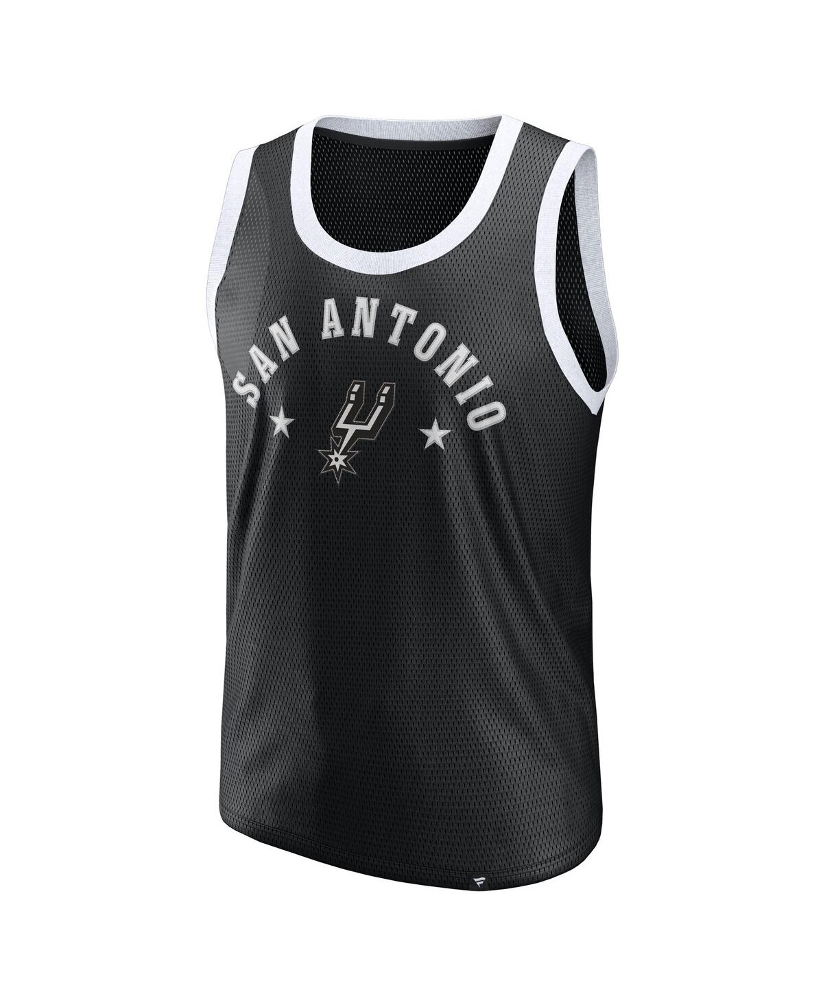 Fanatics Men's Black San Antonio Spurs Mesh Tank Top In Black