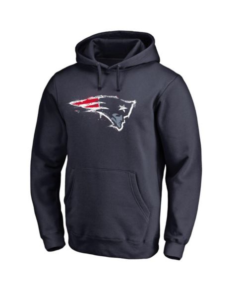 Мужское худи Fanatics Mto Label Navy New England Patriots Splatter Logo Pullover