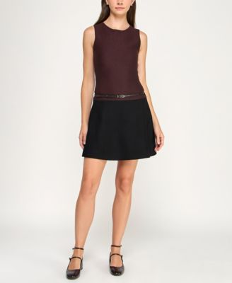 INVITEE - Women's Sleeveless Crew Neck Fit and Flare Dress