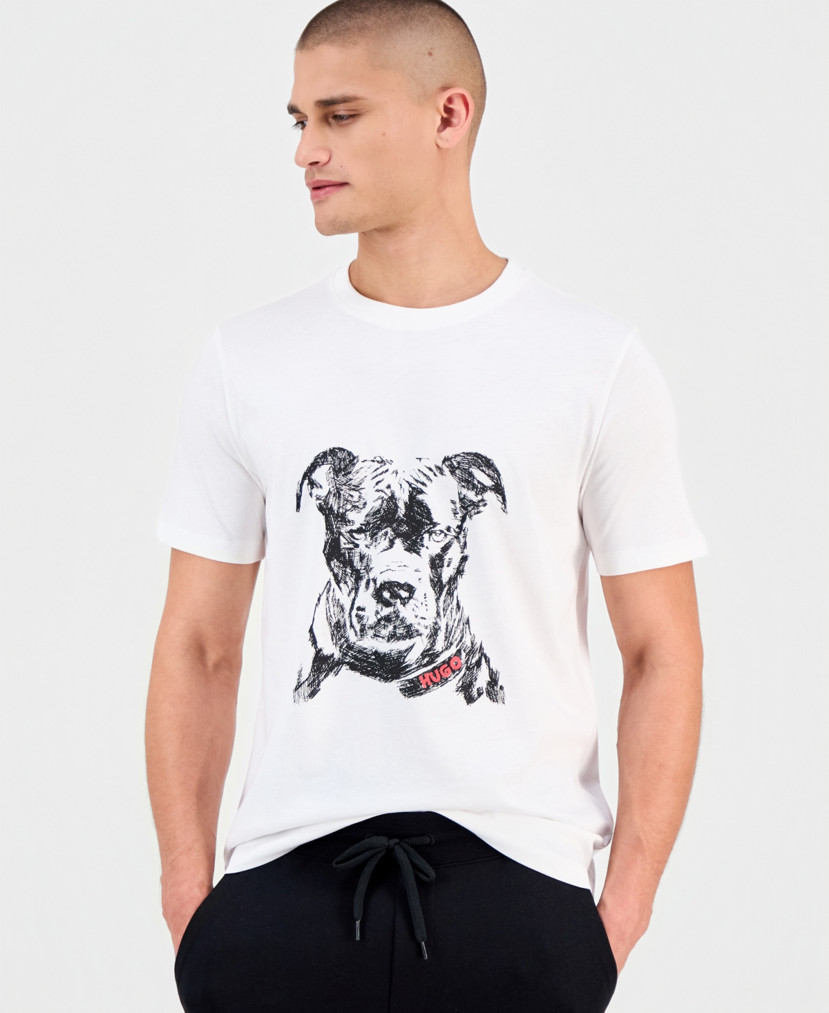 Hugo Boss Men's Dubrox Short-Sleeve Dog Graphic Crewneck T-Shirt