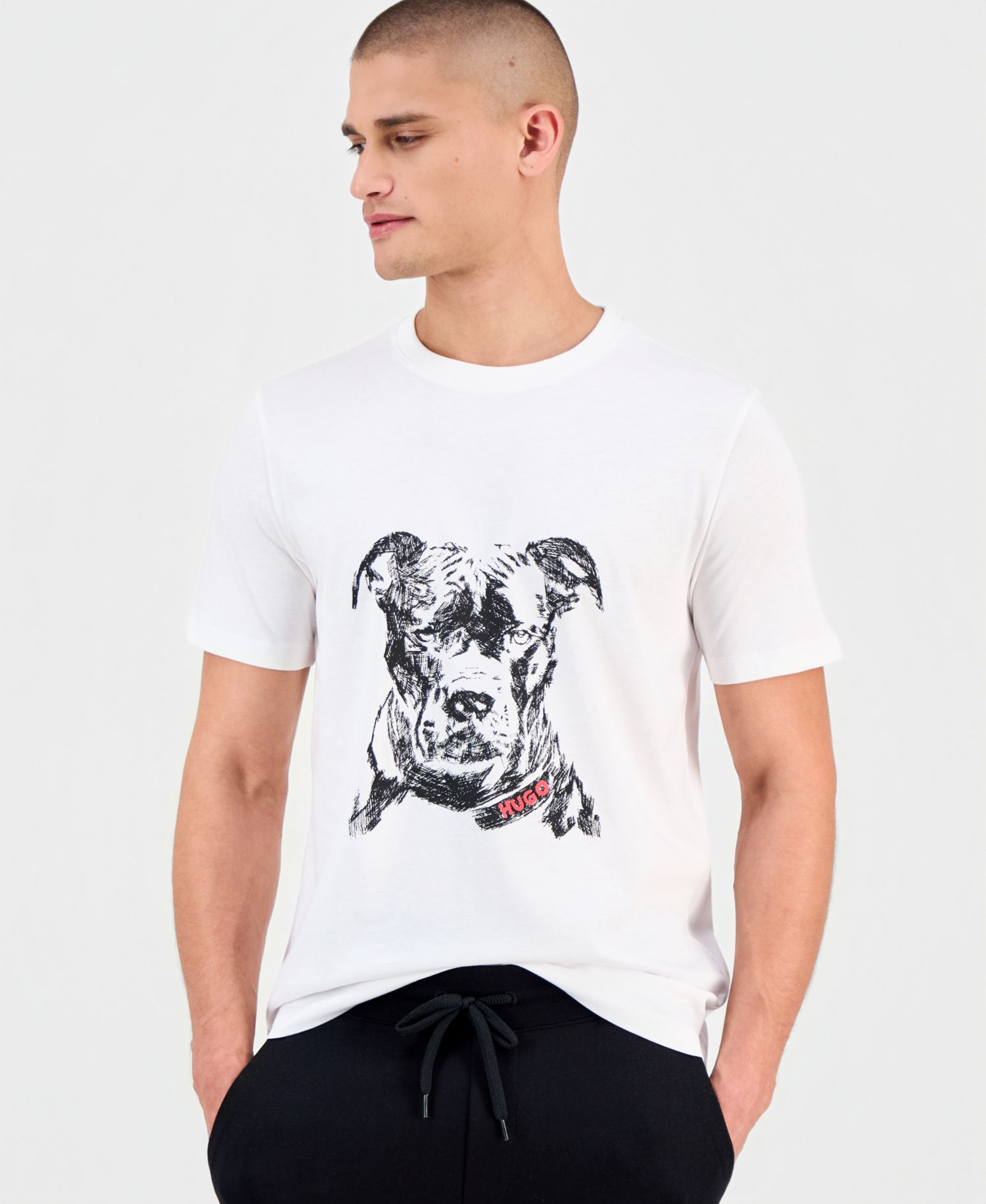 Men's Dubrox Short-Sleeve Dog Graphic Crewneck T-Shirt