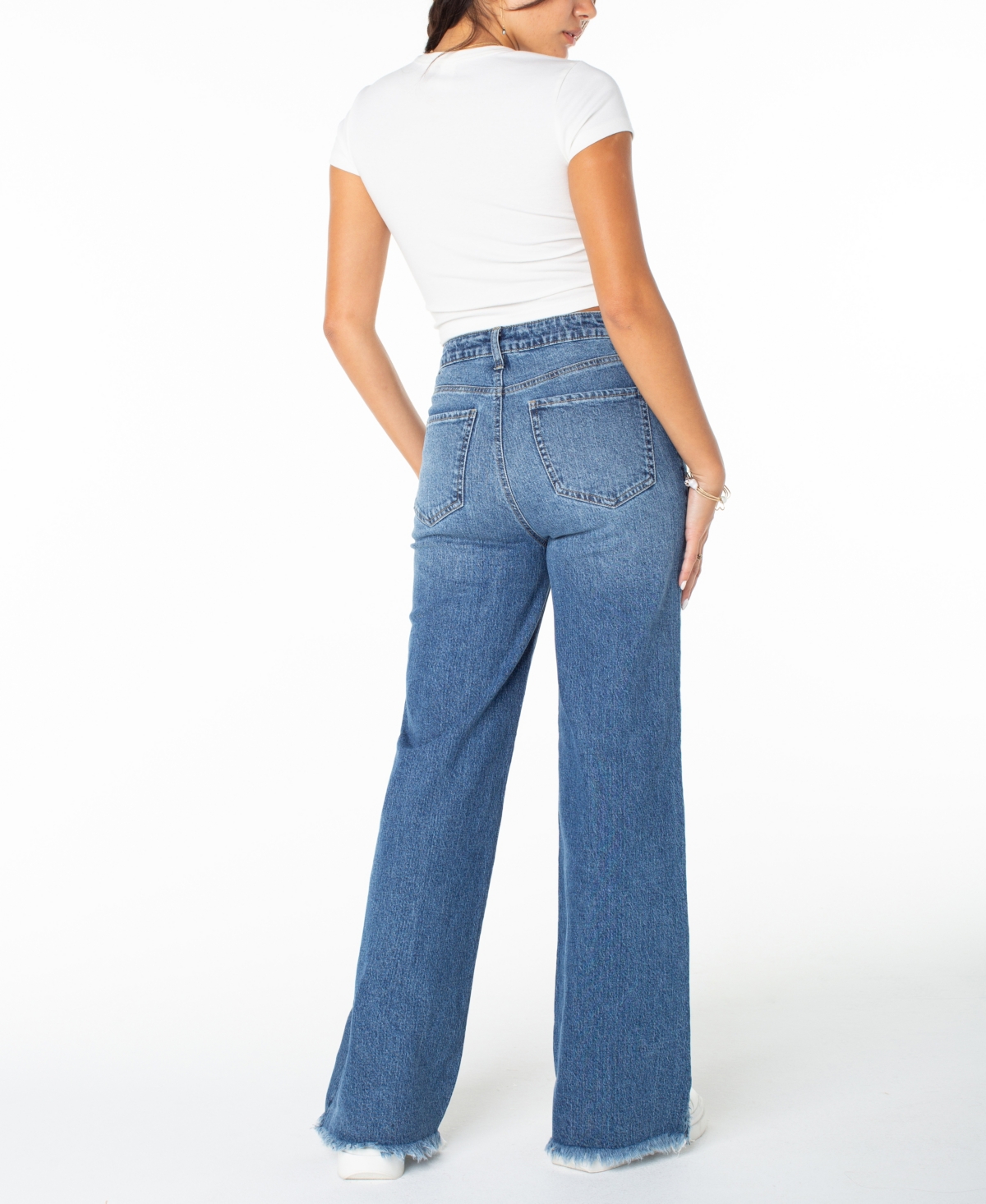 Celebrity Pink Women's Wide Leg Jeans In White