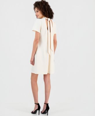 Petite Gathered Mock Neck Shift Dress