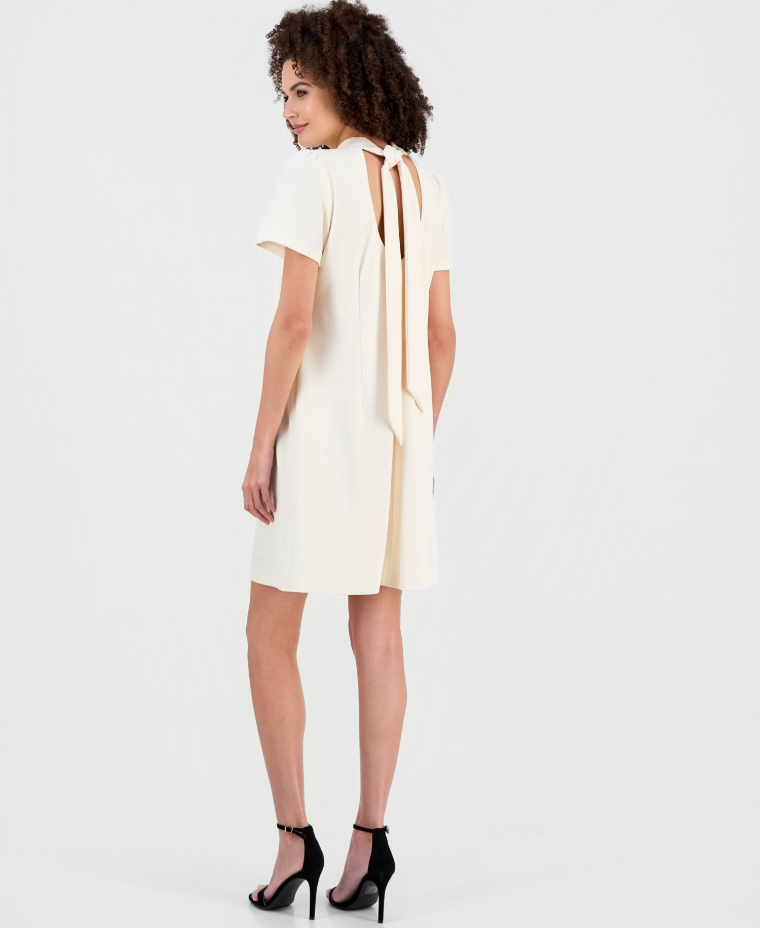 Women's Mock Neck Floral Appliqu&eacute; Dress