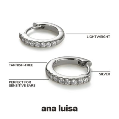 Huggie Hoop Earrings - Pave Huggie Hoops