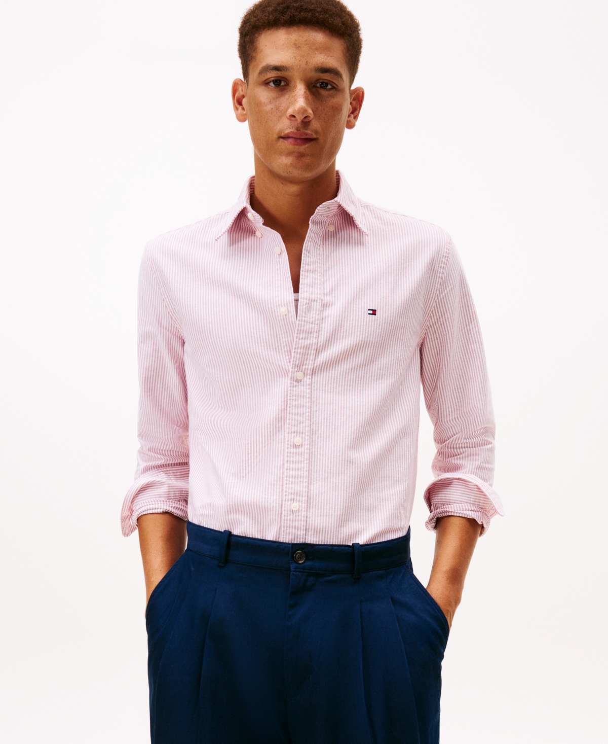 Tommy Hilfiger Men's Regular-Fit Striped Heritage Oxford Long-Sleeve Shirt