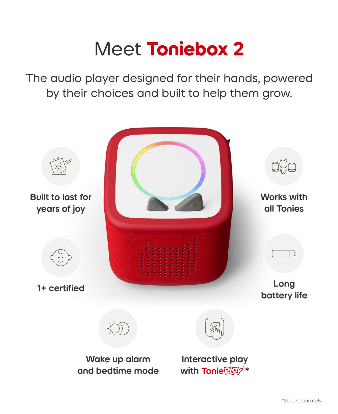 Стартовый набор Tonies Playtime Puppy с аудиоколонкой Toniebox 2, красный — фото 4