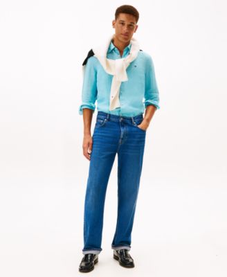 Men's Button-Down Linen Long Sleeve Shirt