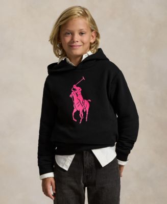 Polo Ralph Lauren Big Boys Pink Pony Fleece Hoodie - Macy's