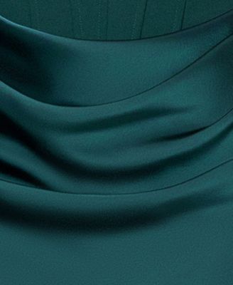 Women's Mixed-Media Strapless Corset Gown