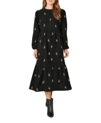 Women's Long Sleeve Midi Floral Dress