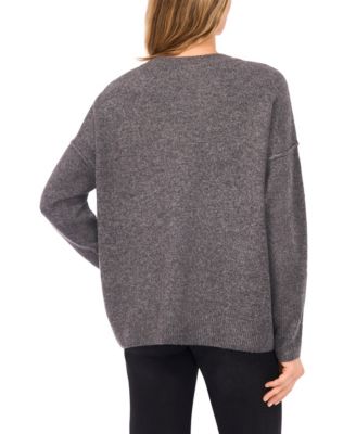 Women's "Merry" Candy Cane Script Crewneck Long-Sleeve Sweater