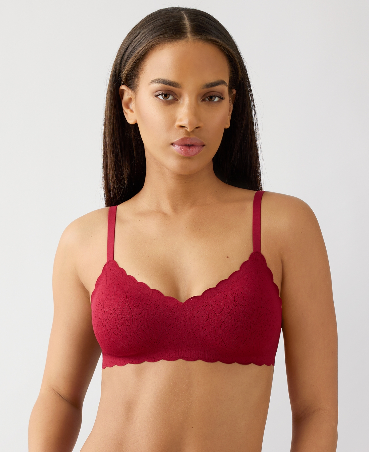 B.tempt'd By Wacoal Women's B.wow'd Lace Wireless Bra 952587 In Red