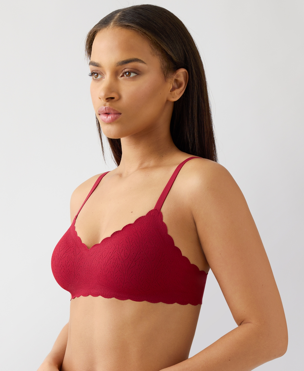 B.tempt'd By Wacoal Women's B.wow'd Lace Wireless Bra 952587 In Red