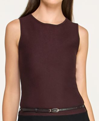 Women's Sleeveless Crew Neck Fit and Flare Dress