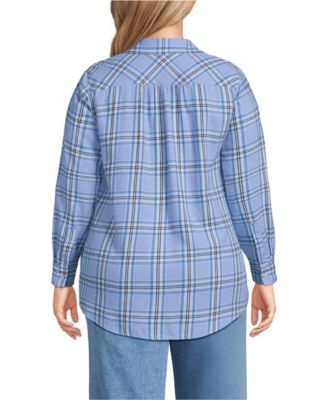 Plus Size Flannel Boyfriend Long Sleeve Shirt