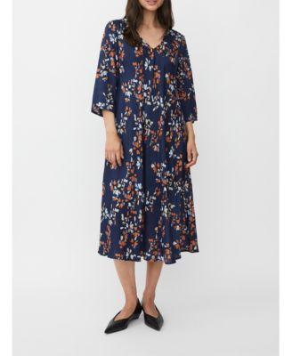 Women's MaNorelle V-Neck 3/4 Sleeve Midi Dress