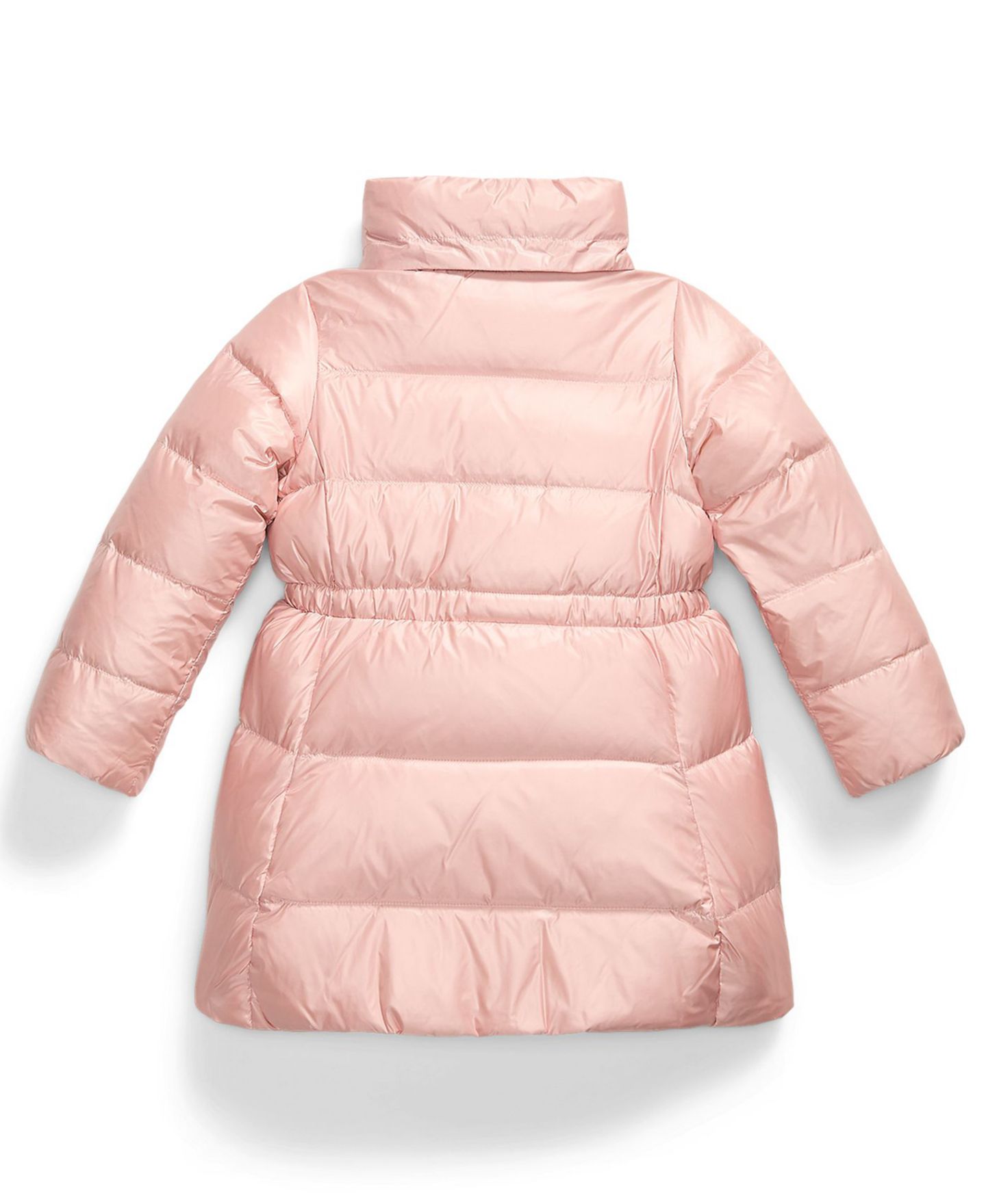 Куртка Polo Ralph Lauren Metallic Full-Zip Hooded Long для девочек, цвет: Розовый металлик — фото 5