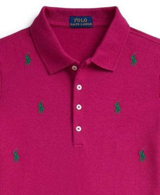 Girls 7-16 Polo Pony Stretch Mesh Polo Dress