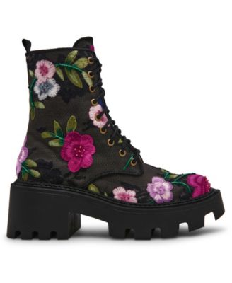 Women's Polli Embroidered Mesh Combat Boots
