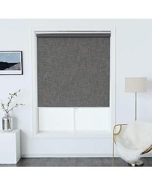Roller Window Blinds & Shades, Cordless Roller Blinds for Windows, 100% Blackout Window Blinds for Home, 39" W X 64" H, Linen