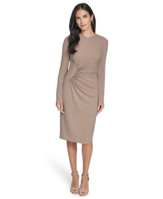 Women's Waist Shirred Sheath Dress