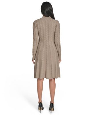 Women's Fit and Flare Pull-On Sweater Dress