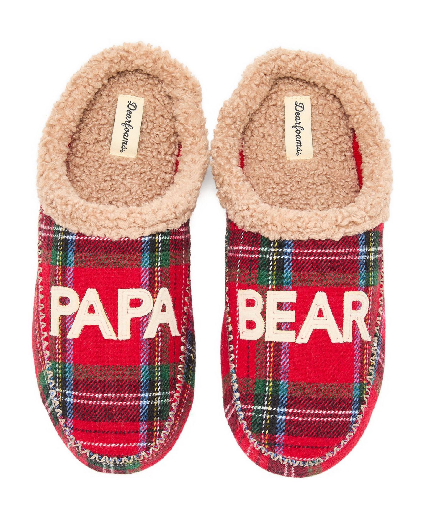 Мужские сабо Dearfoams Papa Bear Clog Slipper, цвет: Клетчатый — фото 1