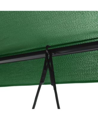 Garden Swing Bench Green Powder-Coated Steel Large