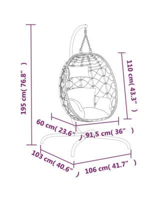 Hanging Egg Chair Anthracite Poly Rattan, Powder-Coated Steel