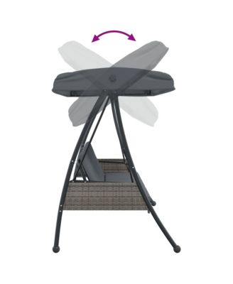 Garden Swing Bench Dark grey Powder-coated steel Large