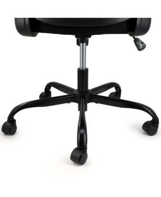 Mid Back Adjustable Mesh and Fabric Office Chair in Black
