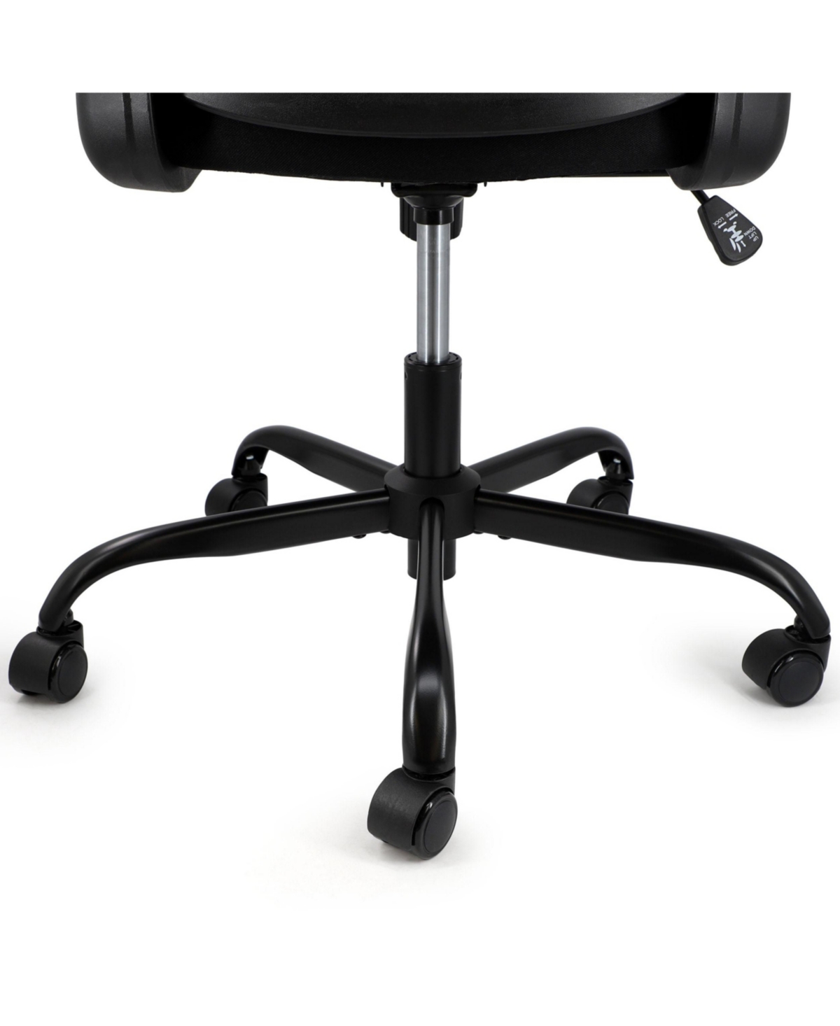 Elama Mid Back Adjustable Mesh and Fabric Office Chair in Black