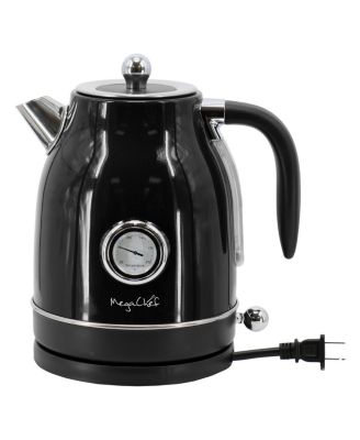 1.8 Quart Electric Tea Kettle and 2 Slice Toaster Combo in Black