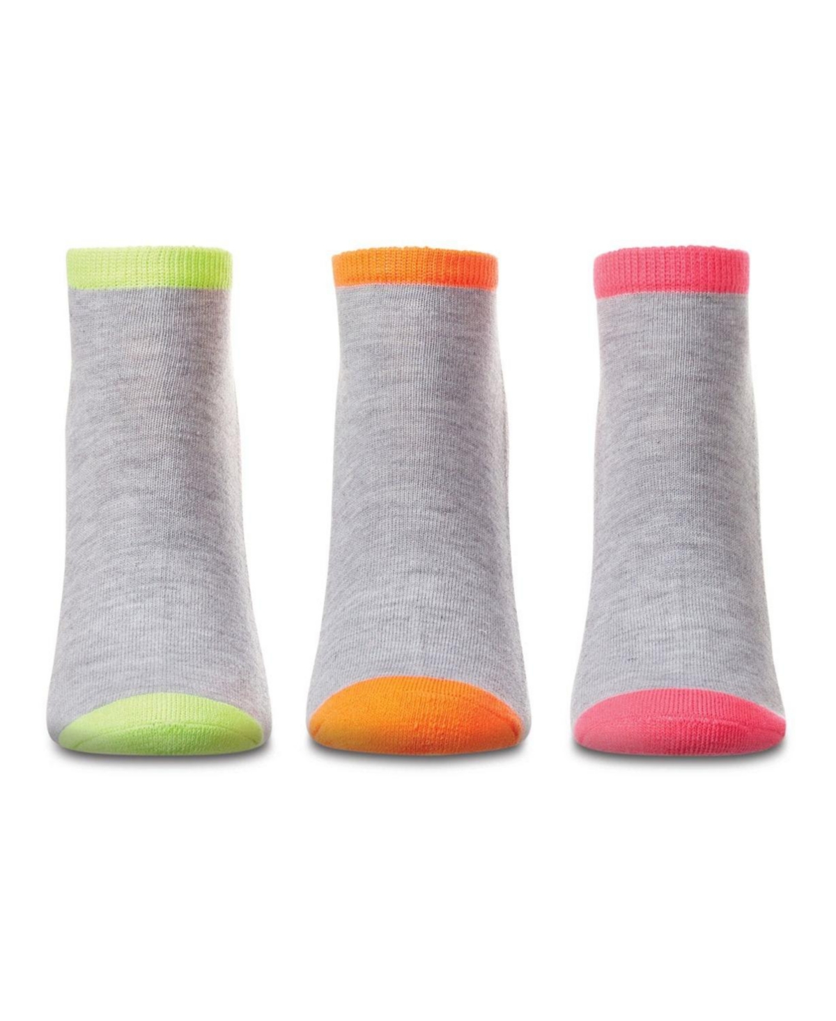 MeMoi Women's 6 Pair Pack Highlight Tips Half Cushioned Low Cut Socks