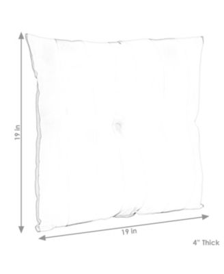 Indoor/Outdoor Weather-Resistant Polyester Square Tufted Pillow with Zipper Closures - 19" - 2pk