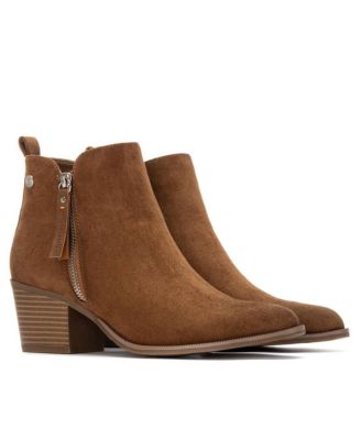 Women's Block Heel Suede Ankle Booties Refresh Collection By XTI
