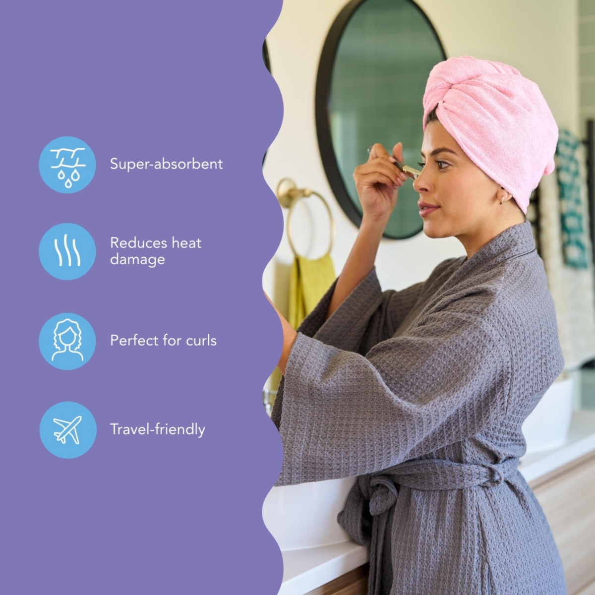 Turbie Twist Microfiber Twist 2 Pack (Deep Claret, Sea Pink)