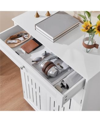 5-Tier Shoe Storage Cabinet with Drawer and Adjustable Shelves