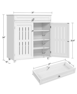 4-Tier Adjustable Shoe Storage Cabinet with 1 Drawer White