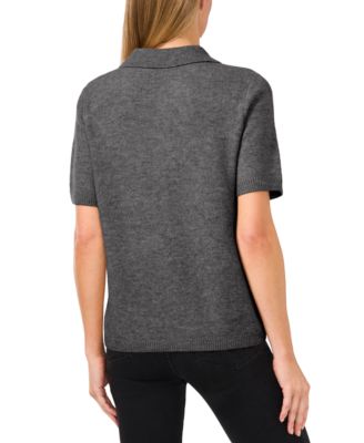 Women's Short Sleeve Polo Sweater 