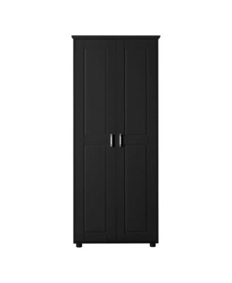 Storage Cabinet with Two Doors for Bathroom, Office, Adjustable Shelf, MDF Board
