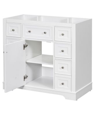 36" Bathroom Vanity, Cabinet Base Only, One Cabinet and Six Drawers