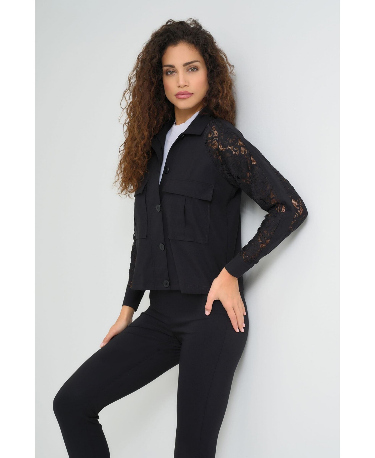 Anatomie Women's Sutton Lace Sleeve Trucker Jacket