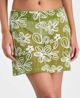 Juniors' Floral Cover-Up Mini Skirt, Macy's Exclusive