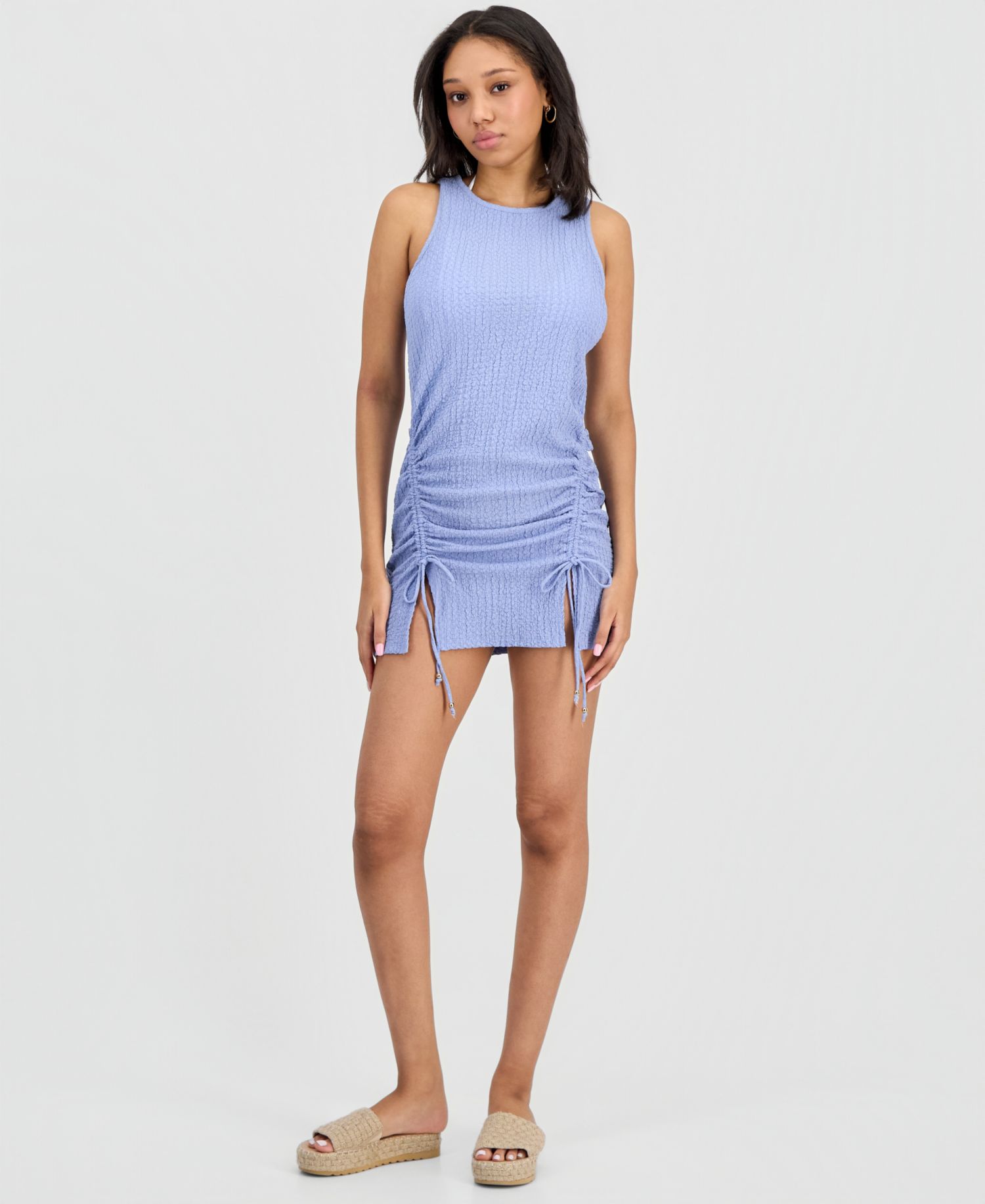 Juniors' Front-Ruched Cover-Up Tank Dress, Macy's Exclusive