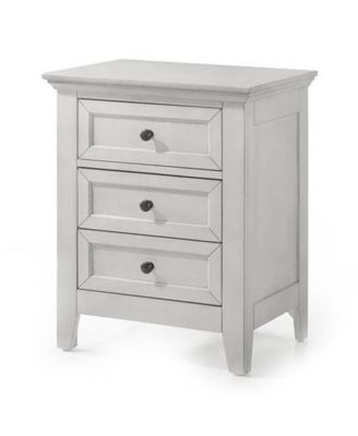 Nightstand, 3 Drawer in Rustic White