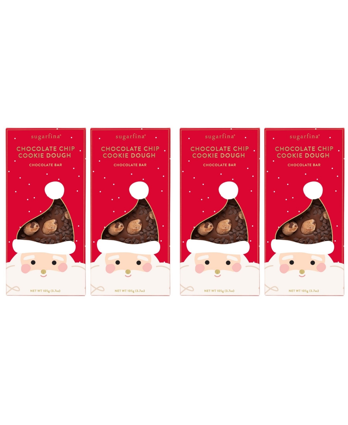 Sugarfina Holiday Chocolate Chip Cookie Dough Milk Chocolate Bar Kit, 4 Piece